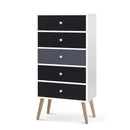 5 Chest Of Drawers Dresser Tallboy Storage Cabinet Furniture Black