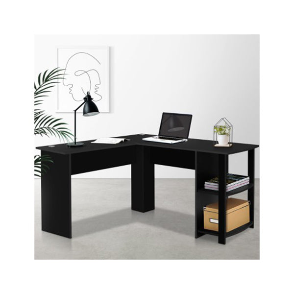 Office Computer Desk Corner Study Table Workstation L Shape Black