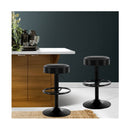 2X Kitchen Bar Stools Gas Lift Bar Stool Chairs Swivel Barstools Black