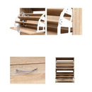 Shoe Cabinet Storage Rack 24 Pairs Organizer Shelf Cupboard Oak