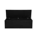 Storage Ottoman Blanket Box Black Leather Rest Chest Toy Foot Stool