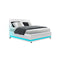 Lumi Led Bed Frame Pu Leather Gas Lift Storage Double Size