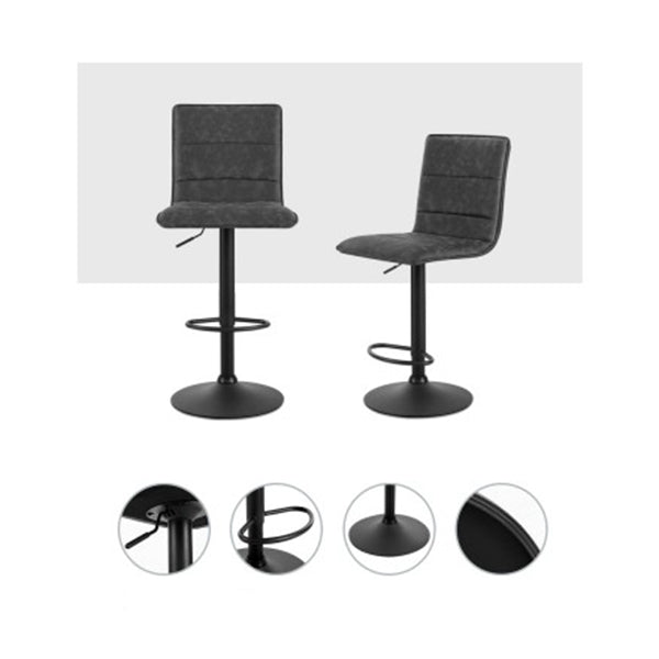 2X Kitchen Bar Stools Lift Chairs Swivel Vintage Leather Coated Legs