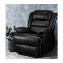 Recliner Chair Armchair Luxury Single Lounge Sofa Couch Leather Black