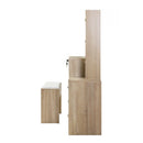 Dressing Table Mirror Stool Set Vanity Makeup Desk Drawer Oak