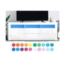 Tv Cabinet Entertainment Unit Stand Rgb Led Gloss Drawers 160 Cm White