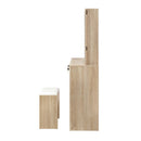 Dressing Table Stool Set Slide Mirror Makeup Vanity Drawer Oak