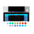 Tv Cabinet Entertainment Unit Stand Rgb Led Furniture 160 Cm Black