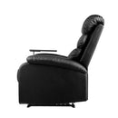 Recliner Chair Armchair Sofa Chairs Couch Leather Black Tray Table