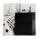Bedside Tables Drawers Side Bedroom Furniture Nightstand Black Lamp