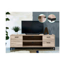 Tv Cabinet Entertainment Unit Industrial Wooden Metal Frame 132 Cm Oak