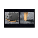 Rocking Armchair Feeding Chair Linen Fabric Lounge Retro Grey