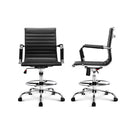 Office Chair Veer Drafting Stool Mesh Armrest Standing Desk Black