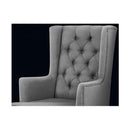 Rocking Armchair Feeding Chair Linen Fabric Lounge Retro Grey