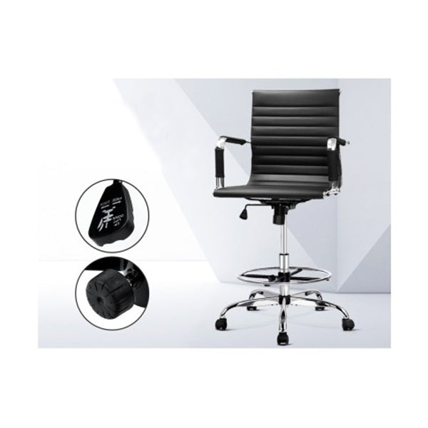 Office Chair Veer Drafting Stool Mesh Armrest Standing Desk Black