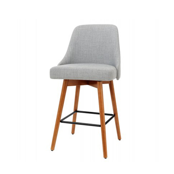 Artiss 2X Wooden Bar Stools Swivel Bar Stool Kitchen Cafe Fabric