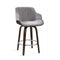 Kitchen Bar Stools Wooden Bar Stool Chairs Swivel Velvet Fabric Grey