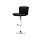 Artiss 2X Leather Bar Stools Kitchen Black Lana Gas Lift Swivel