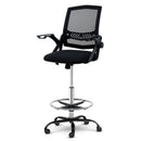 Office Chair Veer Drafting Stool Mesh Flip Up Armrest Black