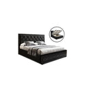Tiyo King Size Gas Lift Bed Frame With Storage Mattress Black Leather