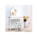 Kids Vanity Dressing Table Stool Set White