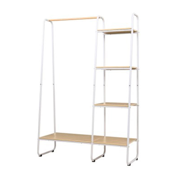 Closet Storage Rack Clothes Hanger Shelf Garment Rail Stand White