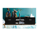 140 Cm High Gloss Tv Cabinet Stand Entertainment Unit Shelf Black