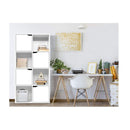 Display Shelf 8 Cube Storage 4 Door Cabinet Organizer Bookshelf White