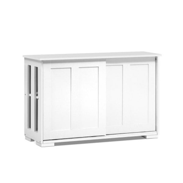 Buffet Sideboard Cabinet White Doors Storage Shelf Cupboard White