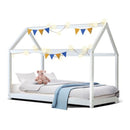 Single Size Wooden Bed Frame Mattress Base Pine Timber Platform White