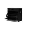 3 Tier Shoe Cabinet Storage Stool Black