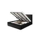 Tiyo King Size Gas Lift Bed Frame With Storage Mattress Black Leather