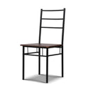 Artiss Metal Table And Chairs Walnut And Black