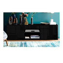 130 Cm Rgb Led Tv Stand Cabinet Entertainment Unit Gloss Black