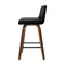 2X Kitchen Wooden Bar Stools Swivel Bar Chairs Leather Luxury Black