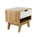 Bedside Table Drawer Nightstand Shelf Cabinet Storage Lamp Side Wooden