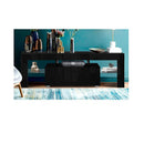 Tv Cabinet Entertainment Unit Stand Rgb Led Gloss 130 Cm Black