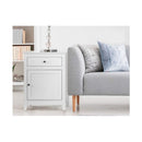 Bedside Table Big Storage Drawers Cabinet Nightstand Chest White