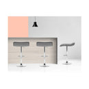 2X Fabric Bar Stools Swivel Stool Dining Chairs Gas Lift Kitchen Grey
