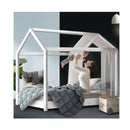 Single Size Wooden Bed Frame Mattress Base Pine Timber Platform White
