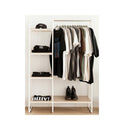Closet Storage Rack Clothes Hanger Shelf Garment Rail Stand White