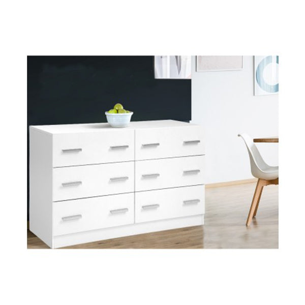 6 Chest of Drawers Cabinet Dresser Tallboy Storage Bedroom White