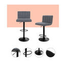 2X Kitchen Vintage Bar Stools Swivel Bar Stool Leather Gas Lift Chairs