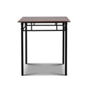 Artiss Metal Table And Chairs Walnut And Black