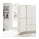 Room Divider Screen Privacy Rattan Timber Fold Woven Stand White