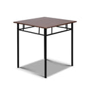 Artiss Metal Table And Chairs Walnut And Black