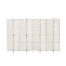 Room Divider Screen Privacy Rattan Timber Fold Woven Stand White