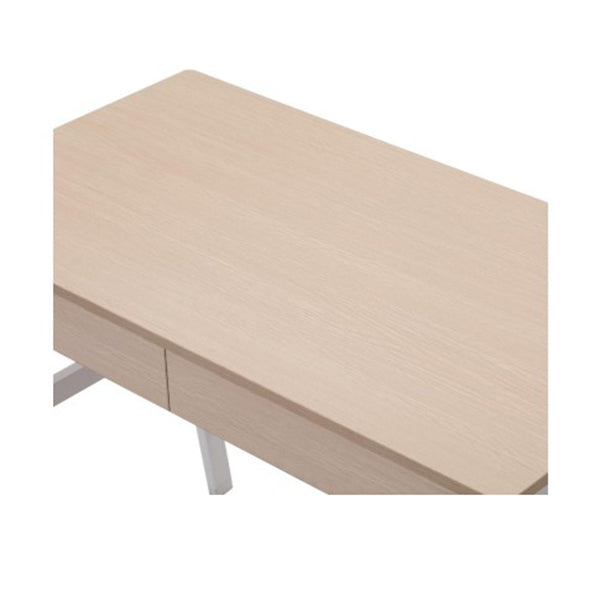 Artiss Metal Desk With Drawer White Oak Top