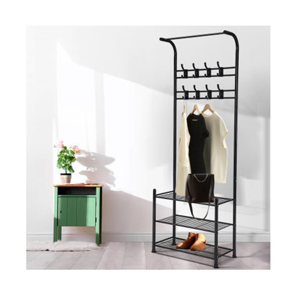 Clothes Rack Coat Stand Portable Hanger Organizer Storage Metal Black
