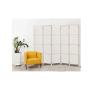 Room Divider Screen Privacy Rattan Timber Fold Woven Stand White